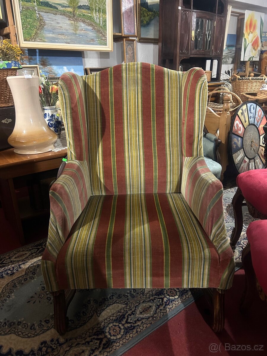 Starožitné křeslo ušák - 5