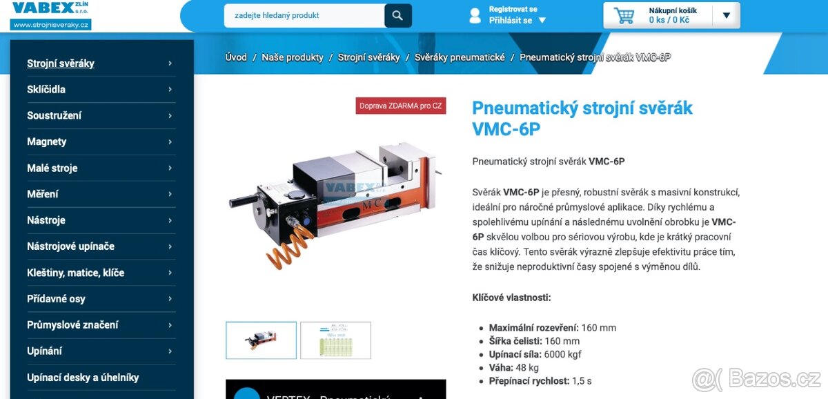 Pneumatický strojní svěrák JPV-6 (VMC-6P) - 5