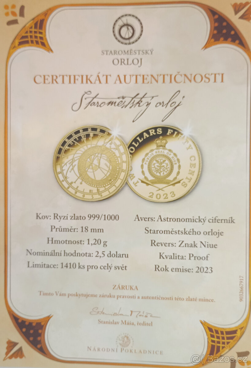 Pamětní medaile – Staroměstský orloj (zlato 999/1000) - 5