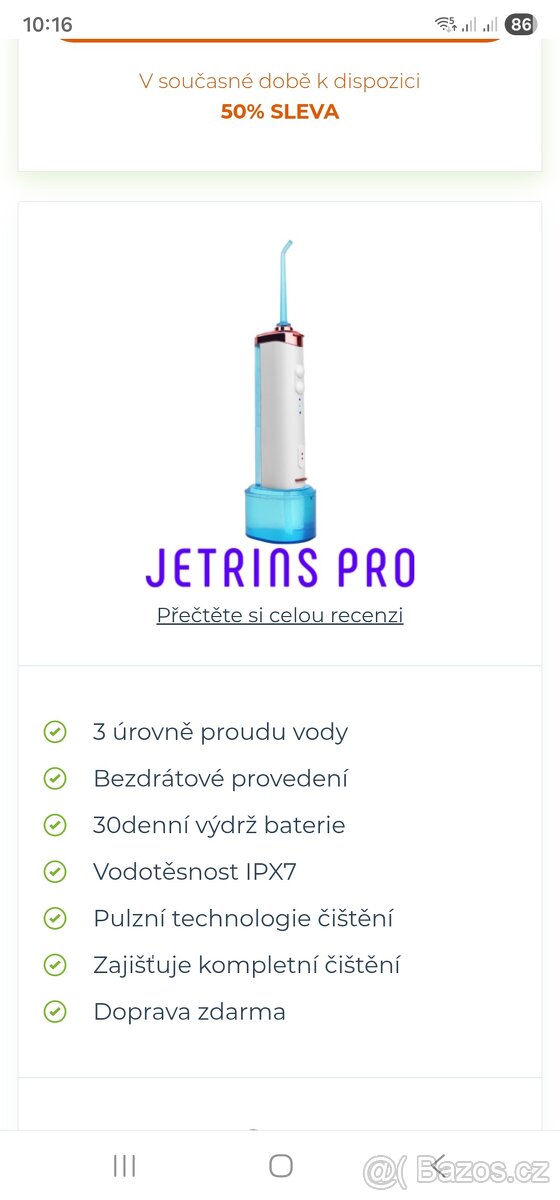 Ustni sprcha Jetrins Pro - 5