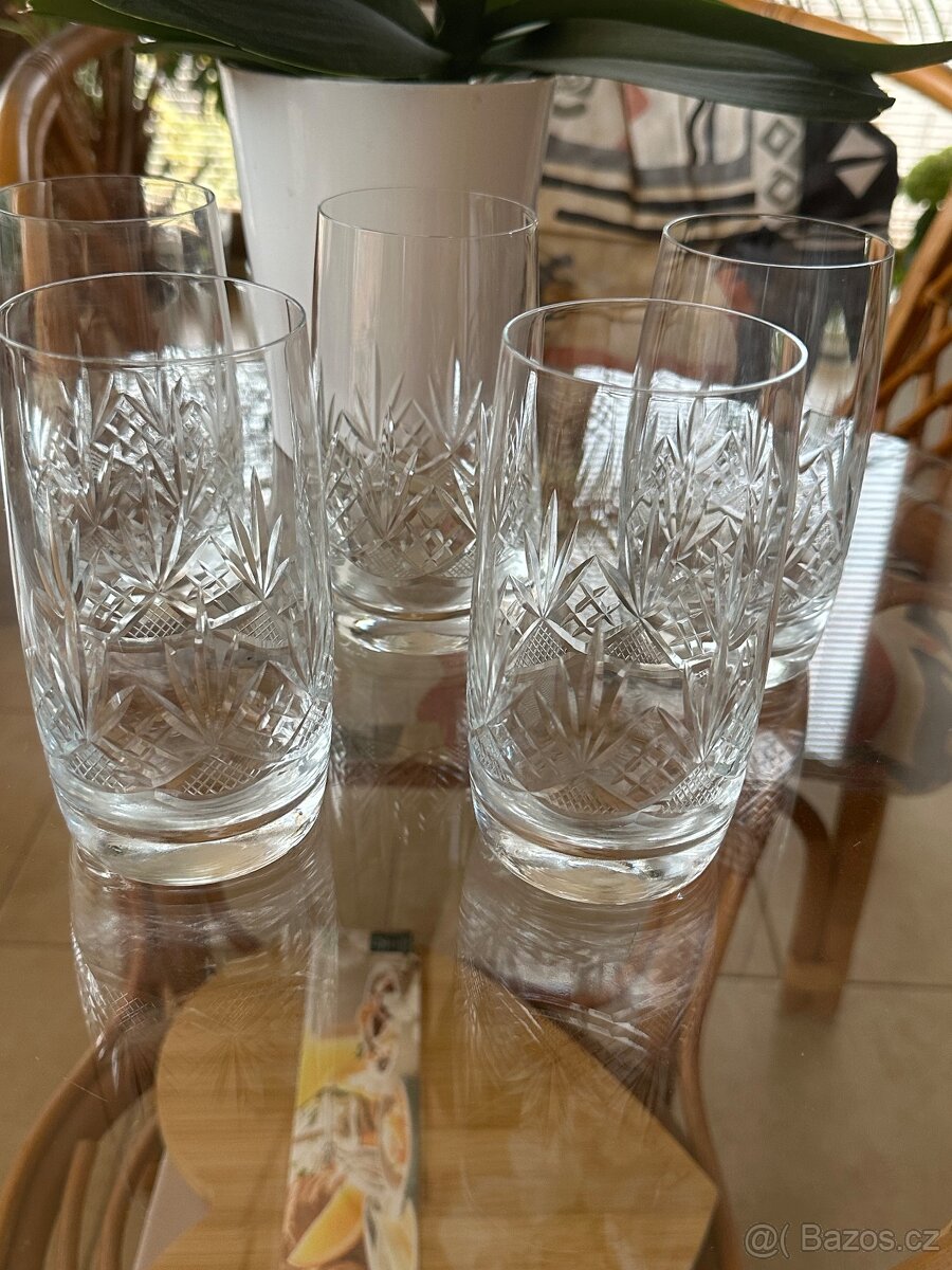 Sada křišťálových sklenic s brusem, objem 0,35 dcl - 5