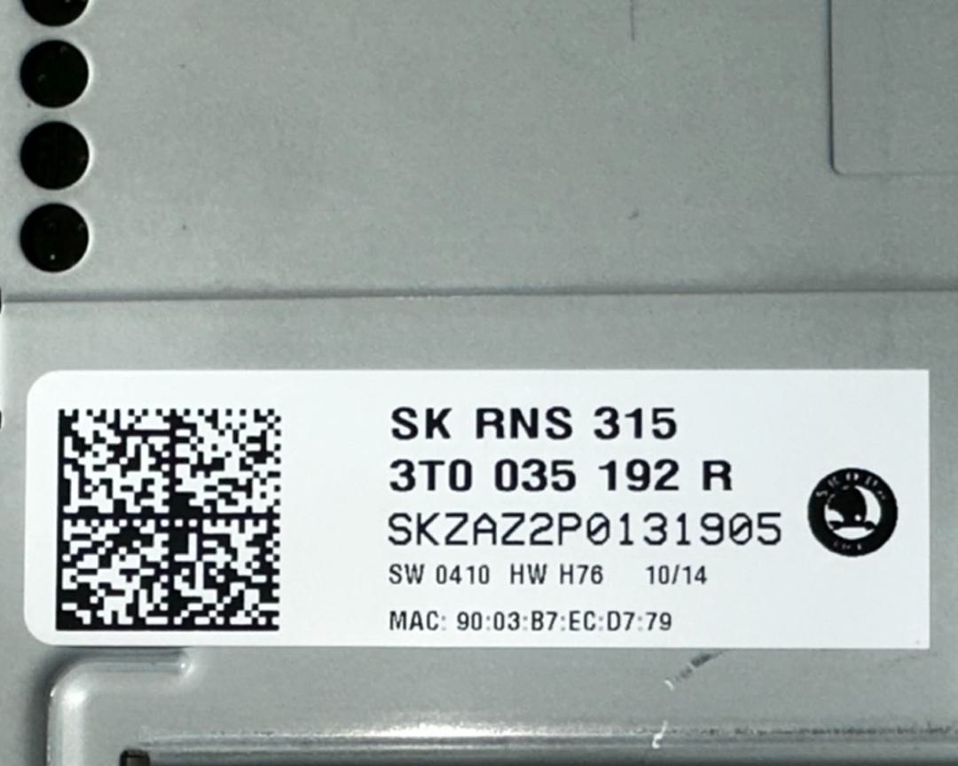 Navigace Škoda Amundsen 3T0035192R RNS 315 Superb 2 FL 2014 - 5