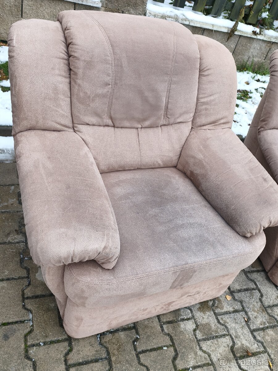 Krémové křeslo 2x - 5