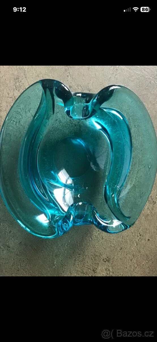 hutnické sklo mísa, těžítko,popelník - 5