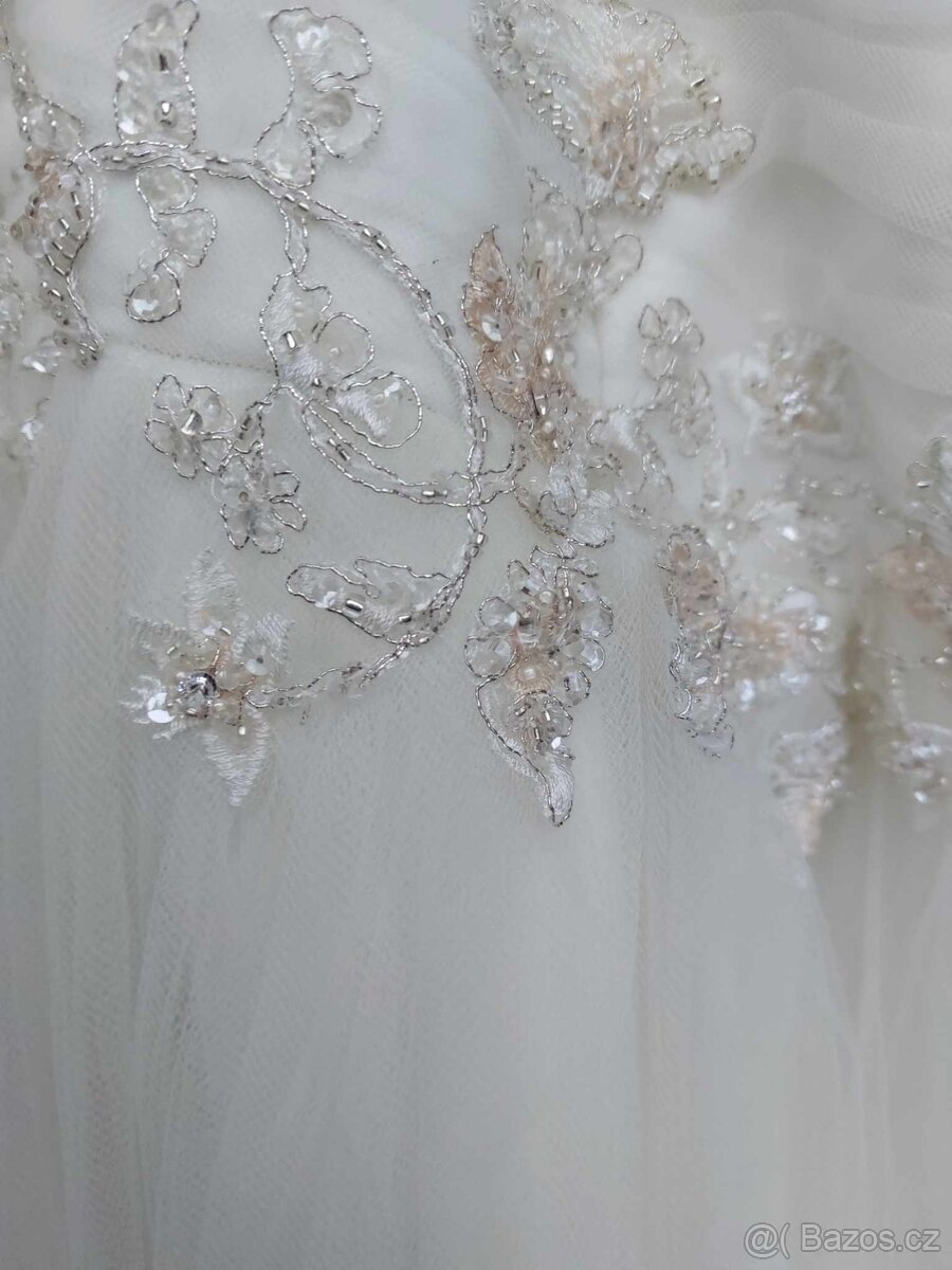 Svatební šaty MK Paris 36-38 na vysokou nevěstu - 5