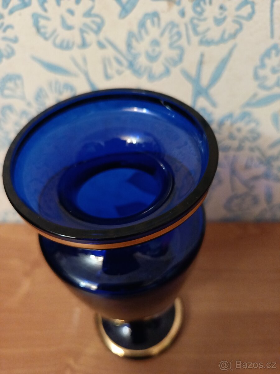 Modrá skleněná váza - 5