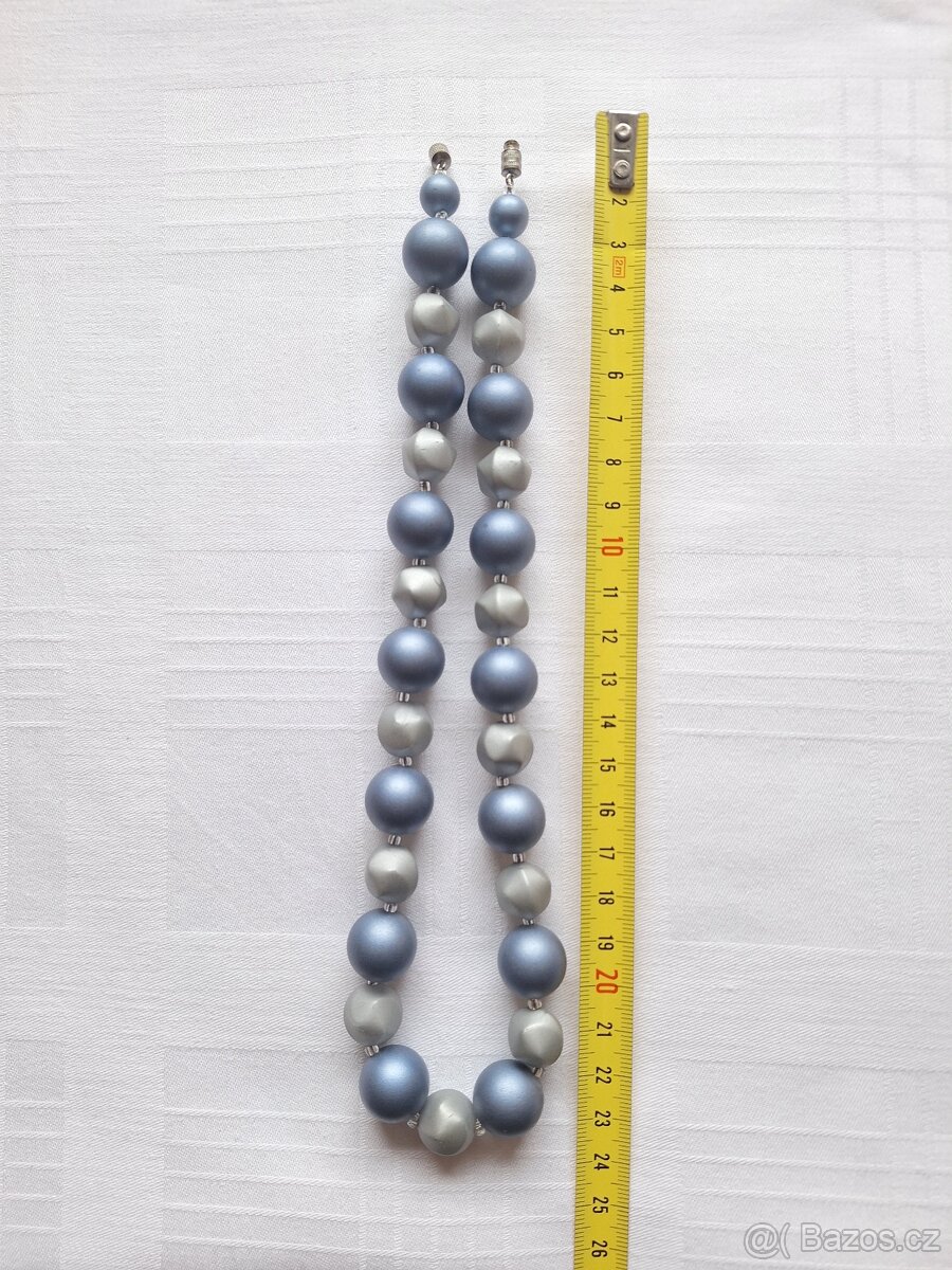 Vintage/retro modrošedé korále - 5