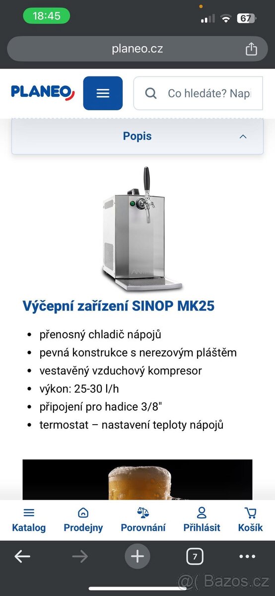 Výčepní zařízení SINOP MK25 - 5