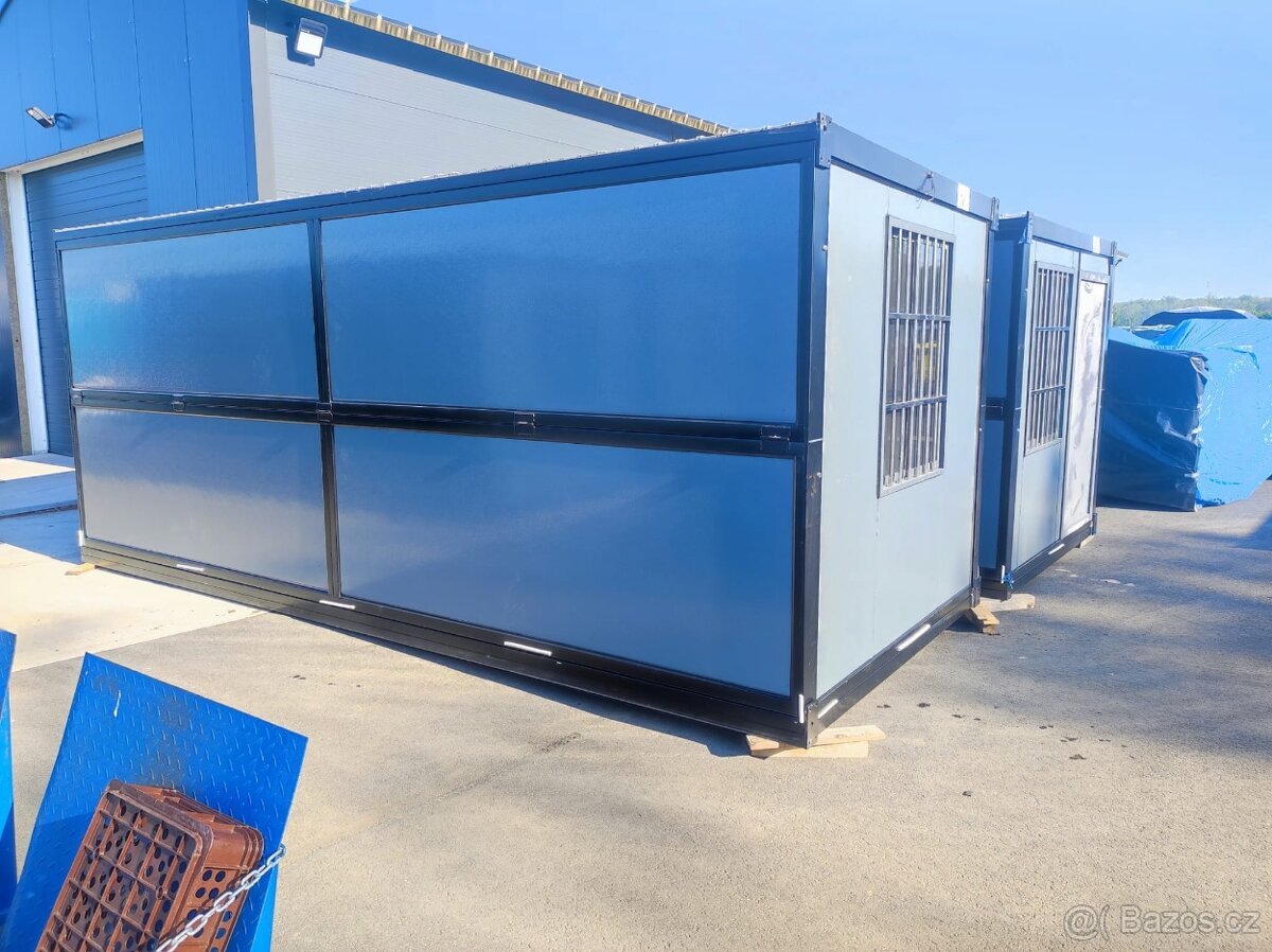 Stavební buňka 6x2,5 m s elektroinstalací, okny a mřížemi – - 5