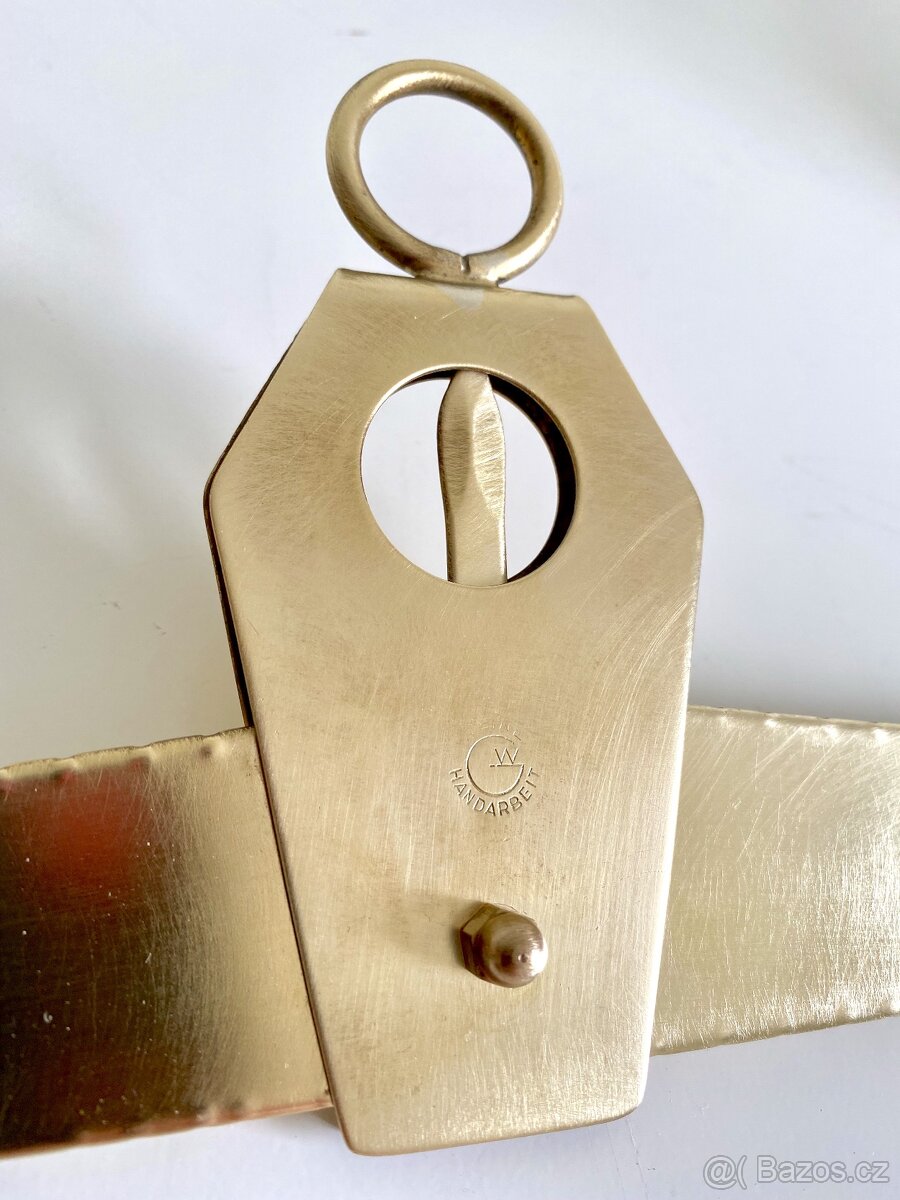 Velké starožitné mosazné značené váhy, Nemecko - 5