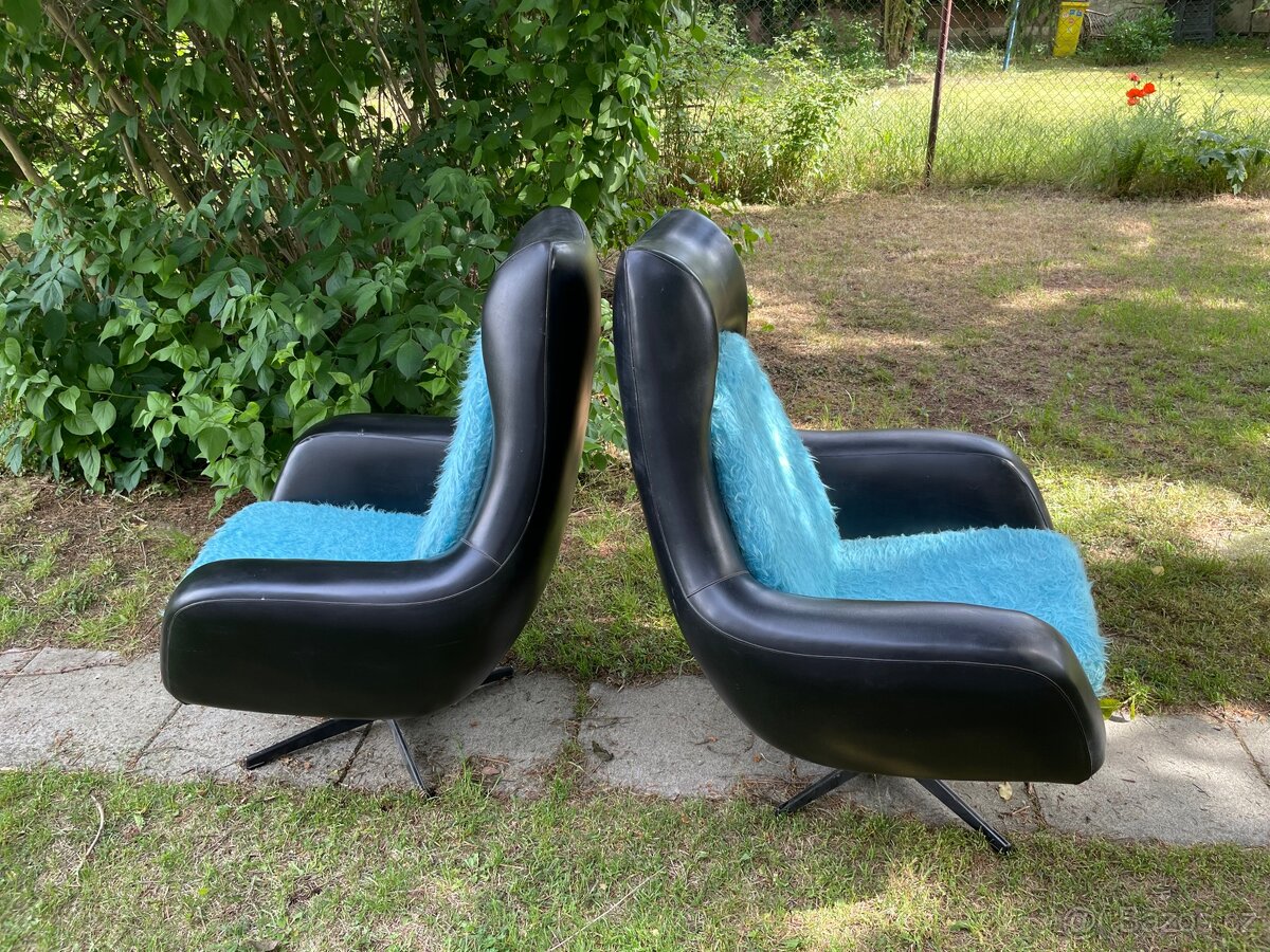 Retro křesla 2ks otočná - 5