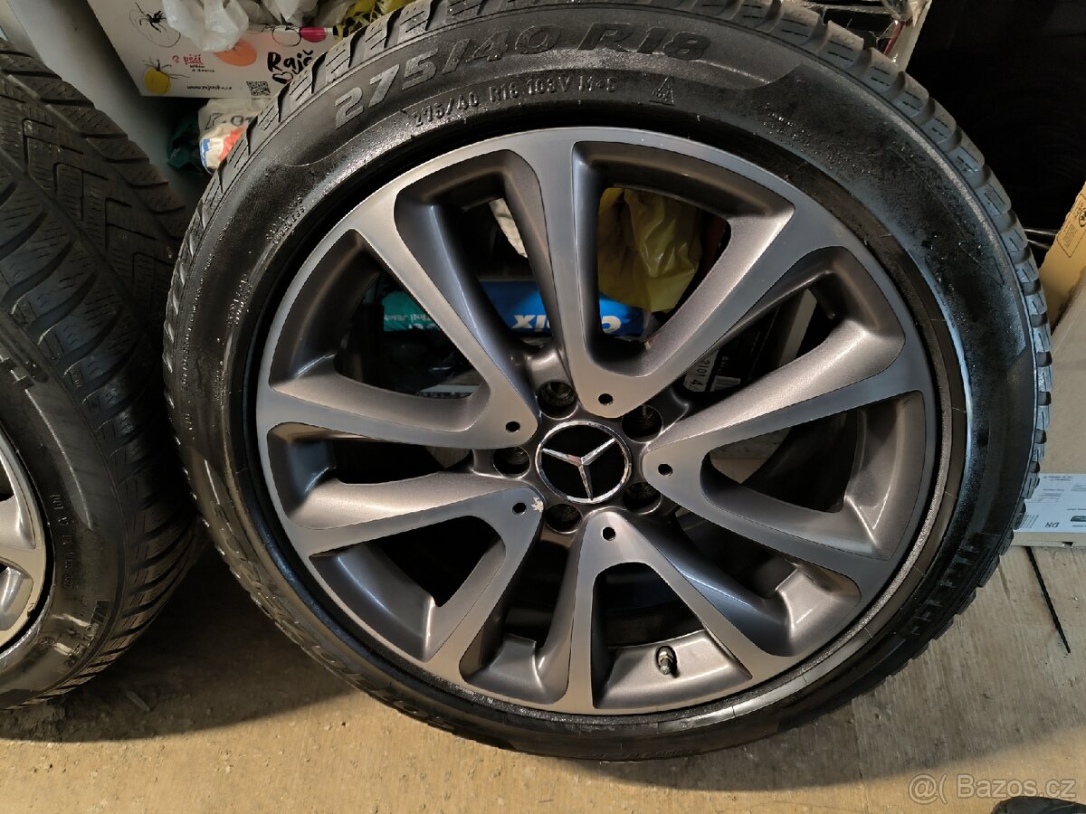 ALU kola Mercedes E 5x112 r18 Originál,zim.pneu+TPMS - 5