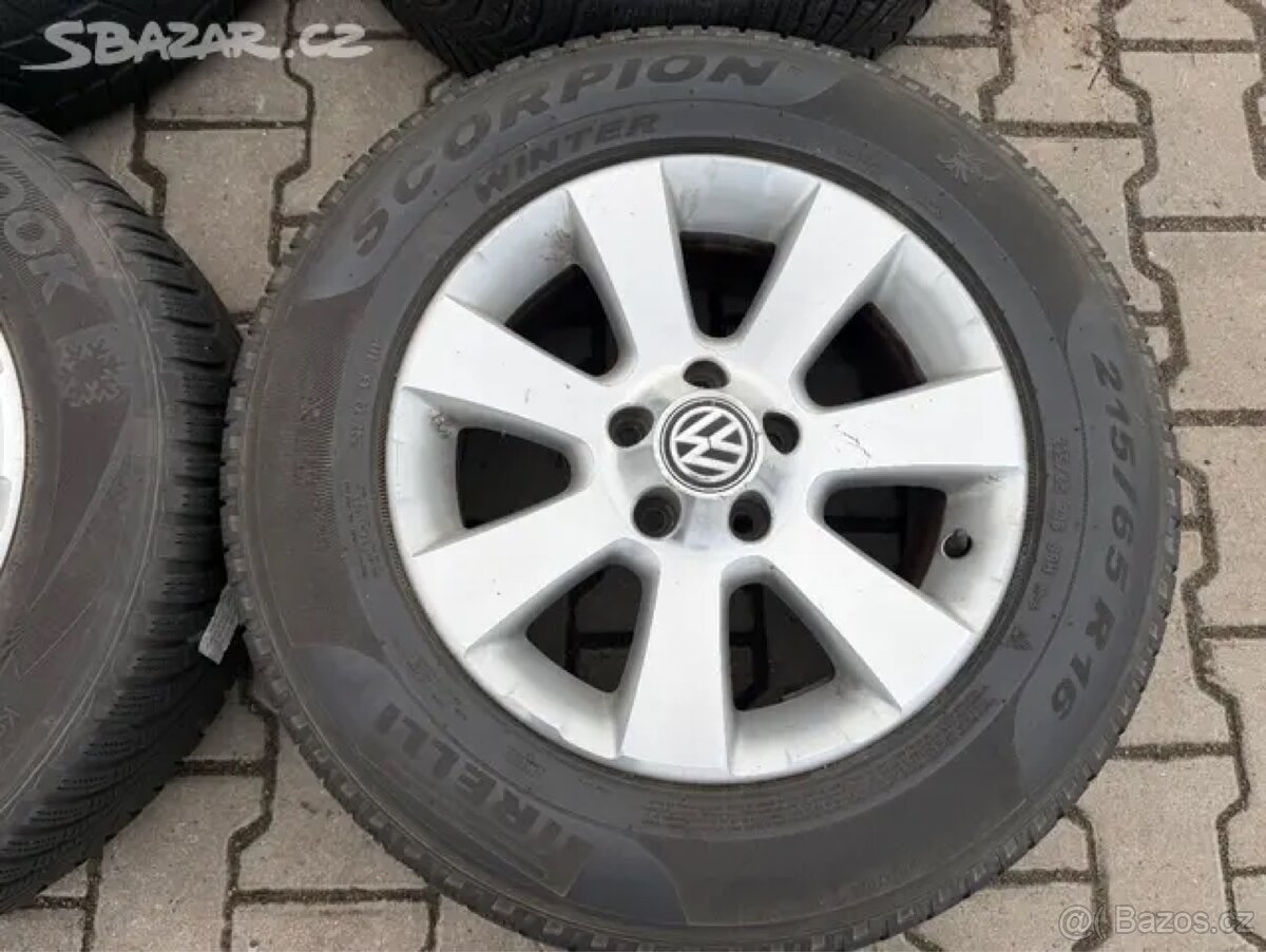 4x al kola 5x112 16 + pneu zimní 215/65 R16C - 5
