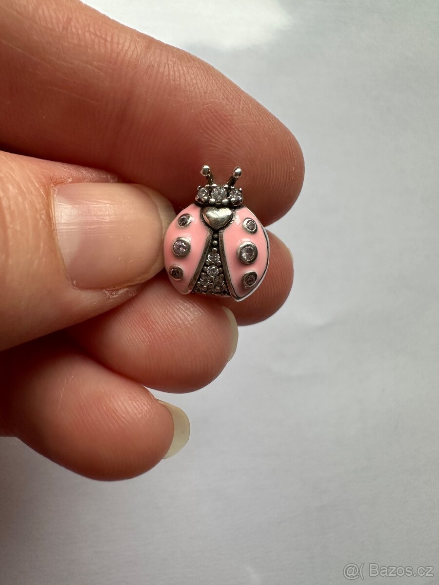 Růžová beruška přívěsek na Pandora náramek - 5