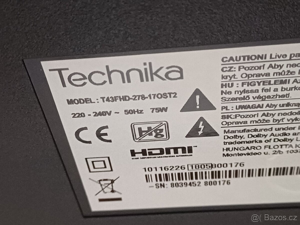 Smart TV 43"(109cm) - DVB-T2, Wi-Fi - - 5