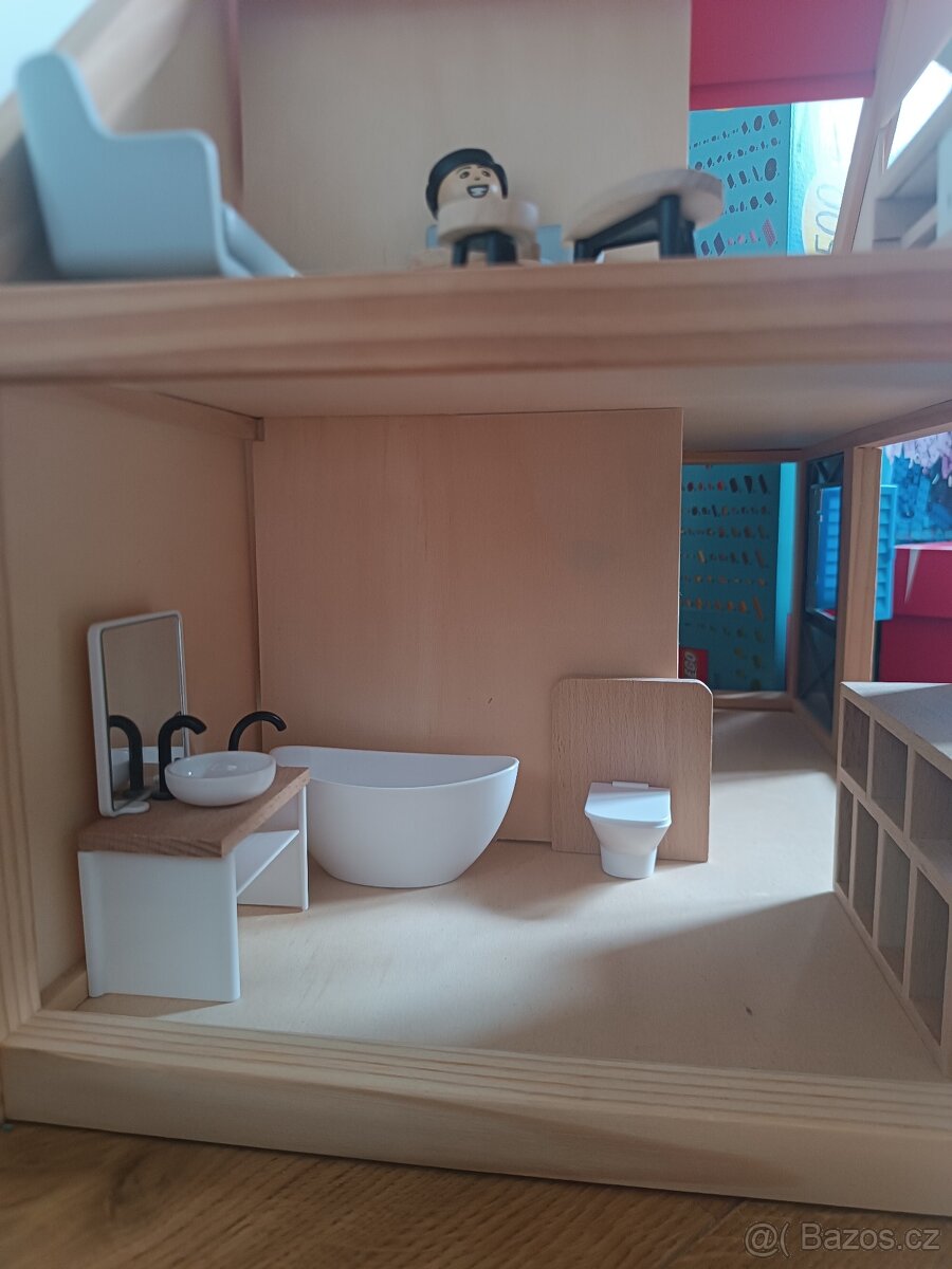 Dřevěný domeček + dřevěný nábytek+příslušenství - 5