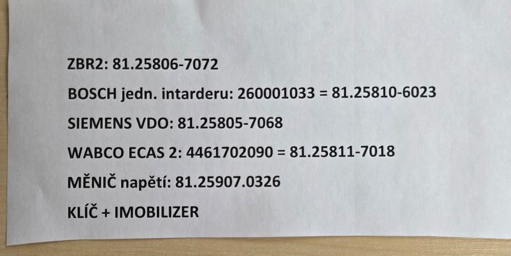 Sada řídicích jednotek MAN TGA - 5