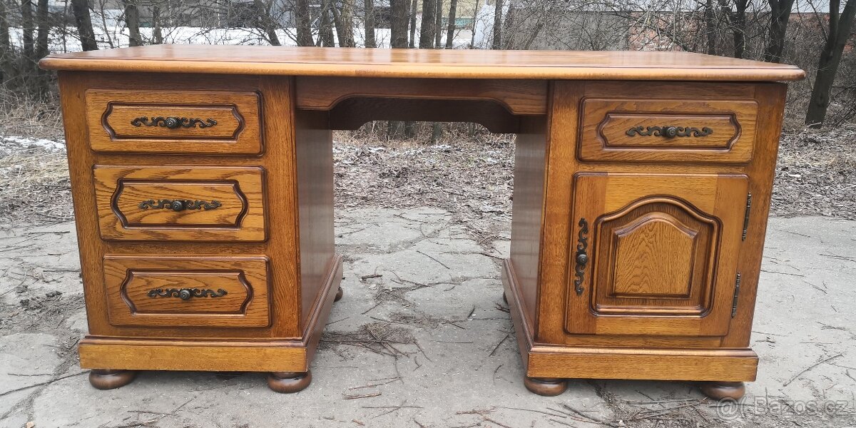 Masivní rustikální psací stůl - 5