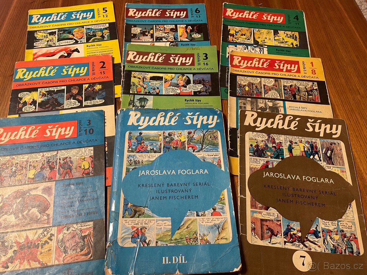Rychlé šípy, Foglar, Fischer, Čermák - 9 sešitů,1969-71 - 5