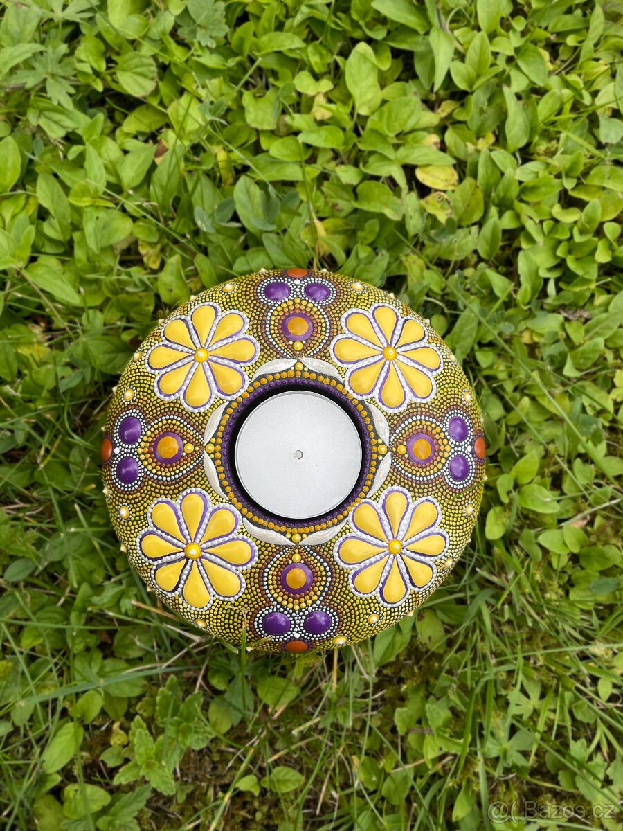 Mandala - Svícen DotArt - akryl - 5