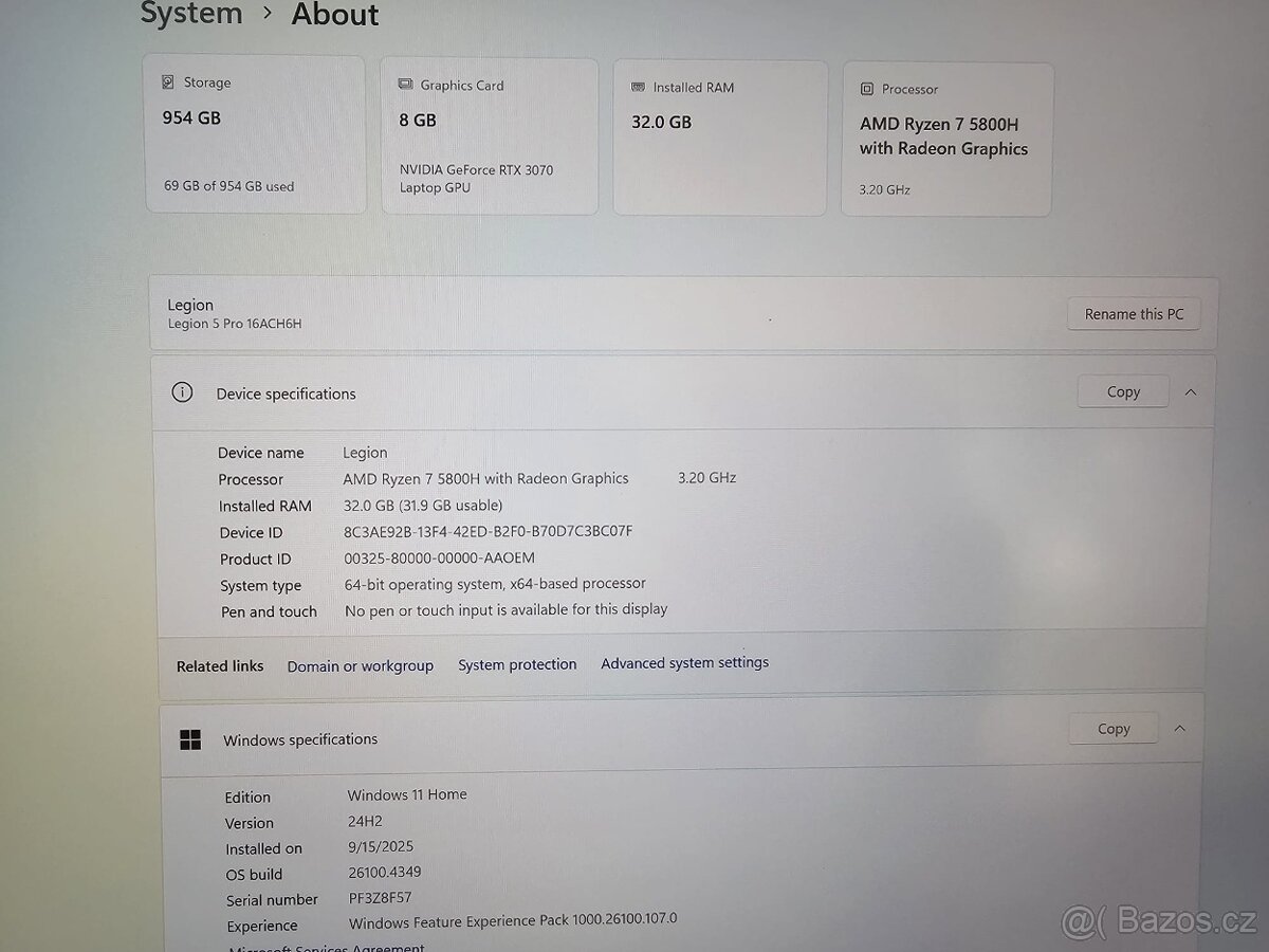 Lenovo Legion 5 Pro 16ACH6H Storm Grey/Black celokovový - 5