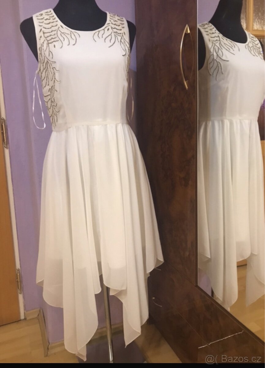 bílé šaty vel.S - 5