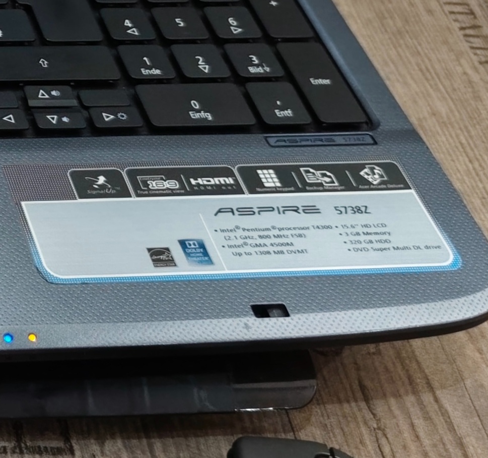 Acer Aspire 5738Z -SSD 450gb - 5
