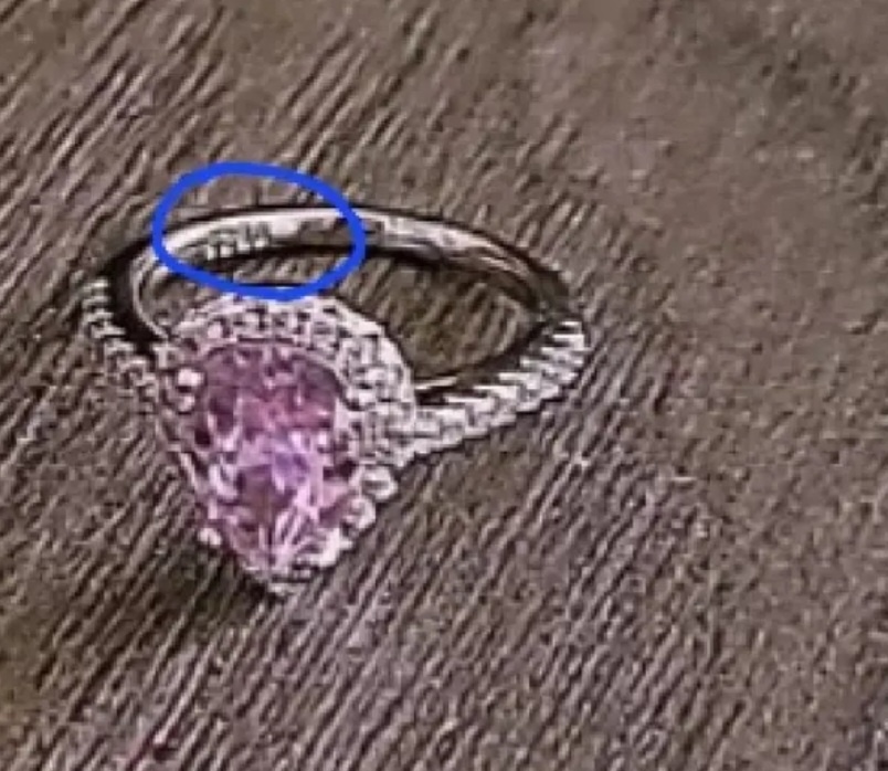 Nový dámský stříbrný prsten 925 slza slzicka růžový kámen - 5