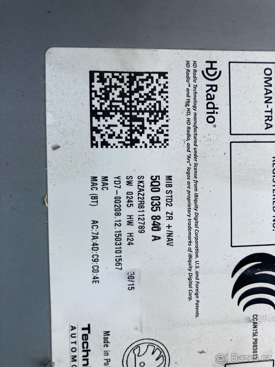 Rádio s jednotkou Škoda Octavia 3 - 5