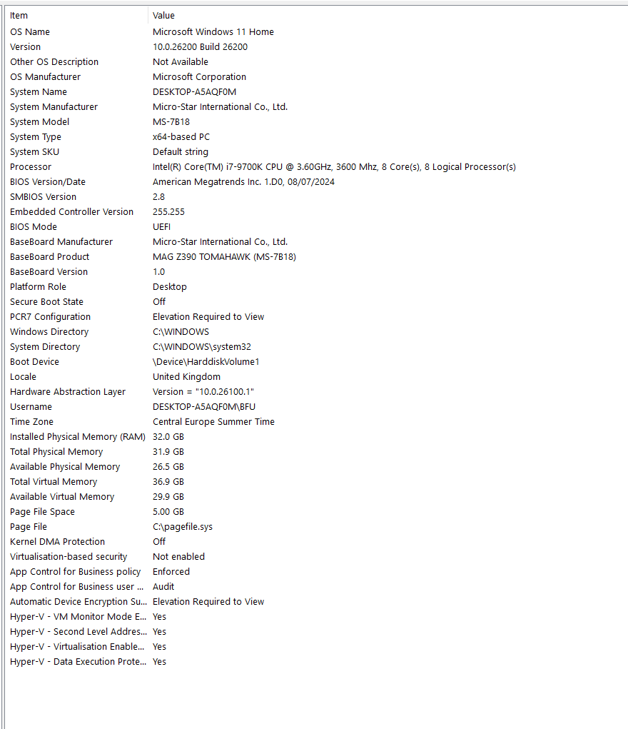 PC s Nvidia Geforce 3070 & i7-9700K 3.6 GHz 8 core - 5