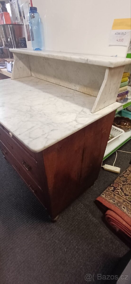 Masivní komoda + mramor deska - 5