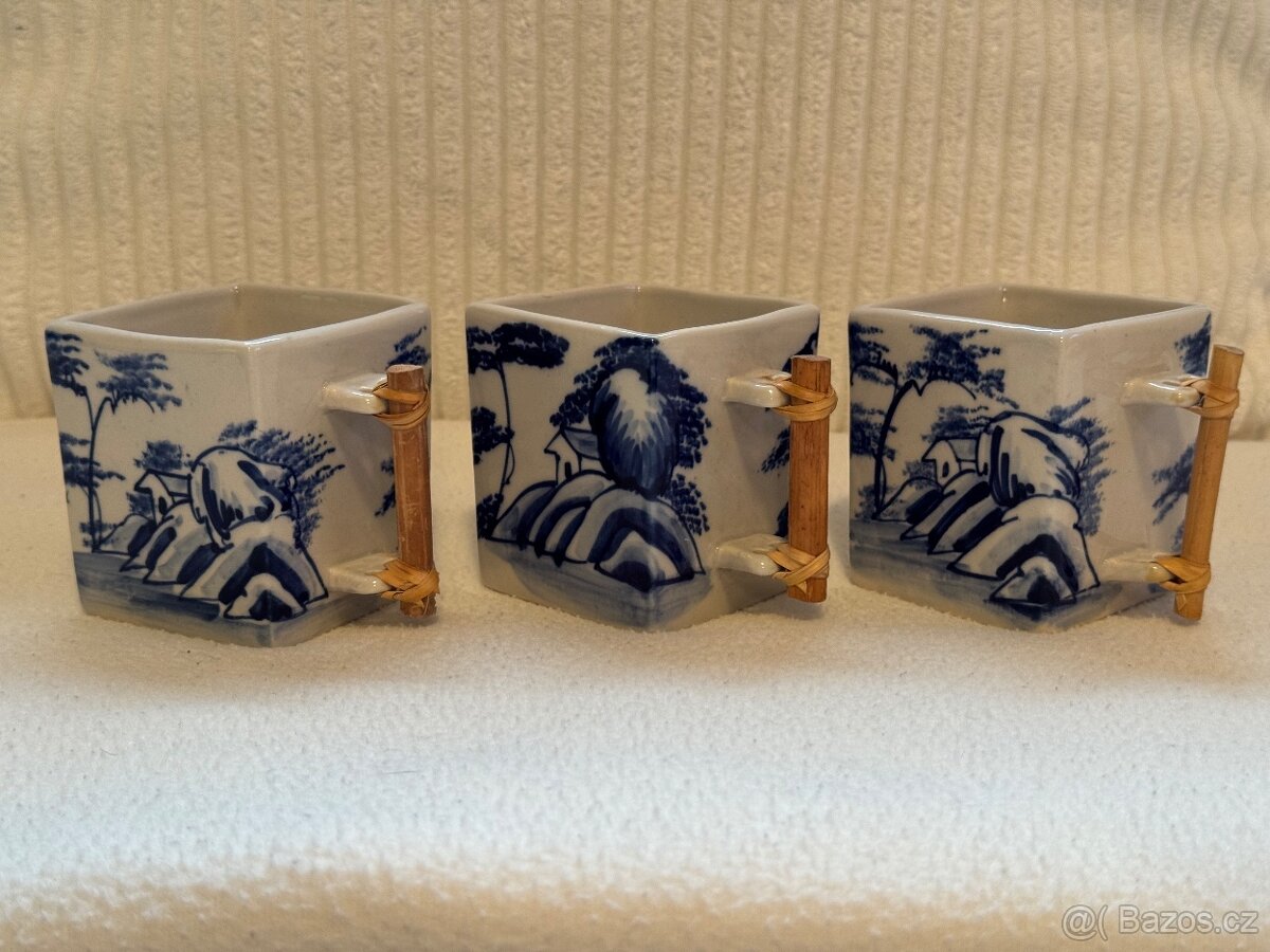 Stará čínská čajová souprava- modrobílé barvy. - 5