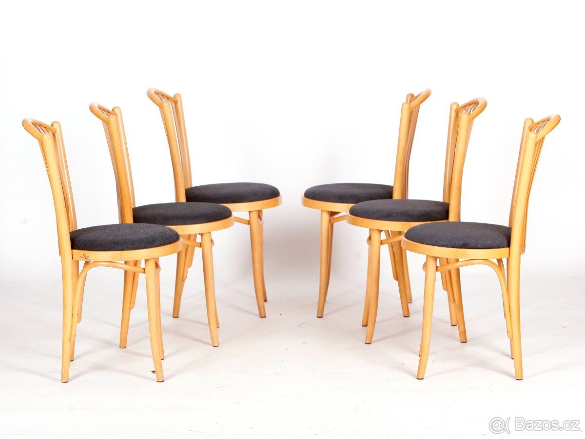 Jídelní židle TON, krásný stav s novým čalouněním. - 5