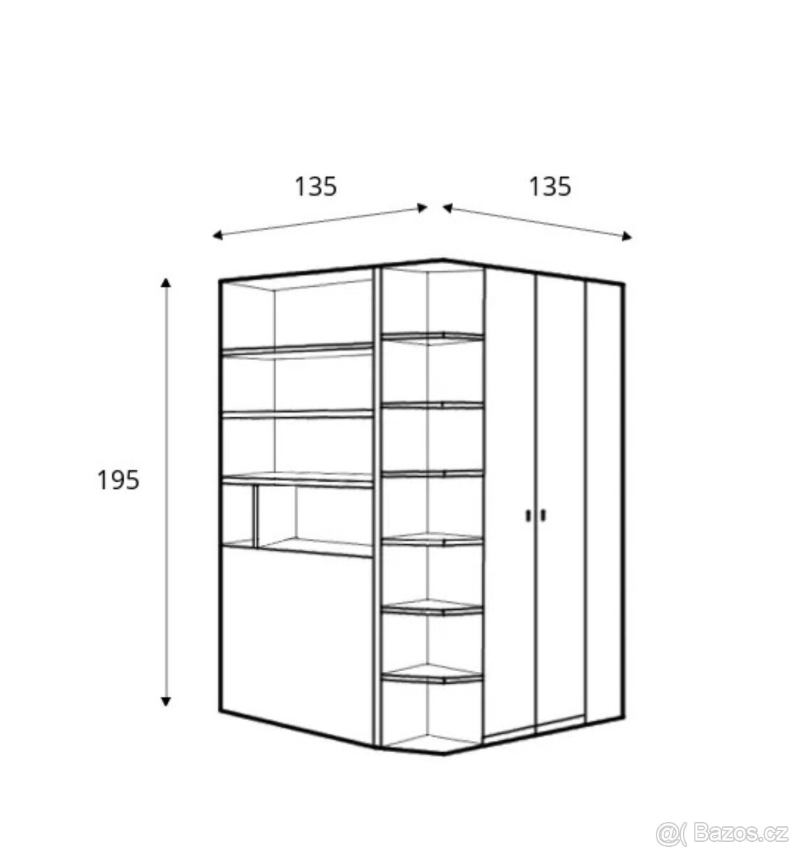 Rohová velká skříň - 5