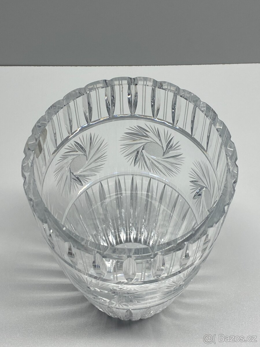 váza velká křišťálová váza broušená sklárna poděbrady - 5