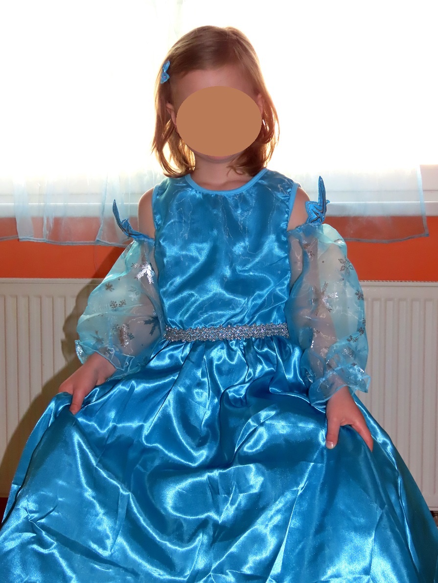 Překrásné dlouhé šaty princezna Elza + plášť vel.122/128. - 5