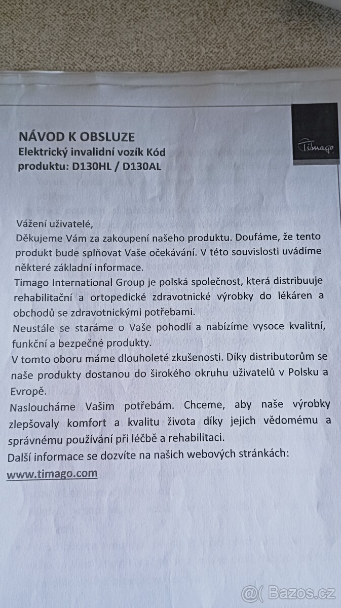 Elektrický invalidní vozík -stav nového - 5