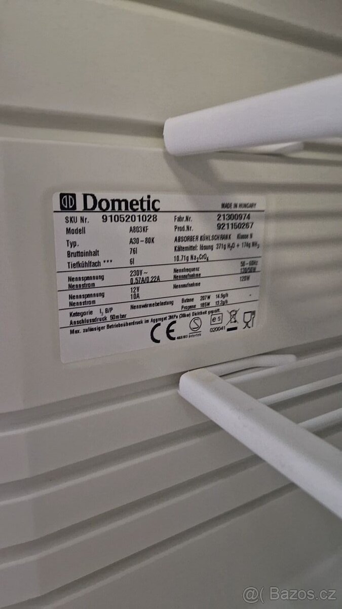 Absorpční lednička s mrazákem kombinovaná Dometic A803KF - 5