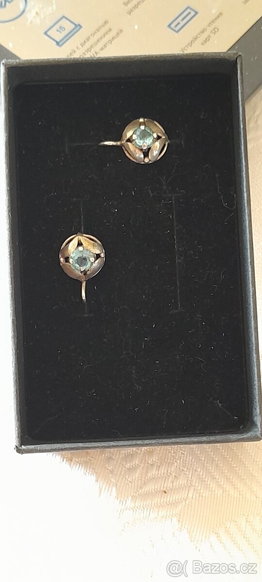 Starožitné stříbrné náušnice 925 - 5