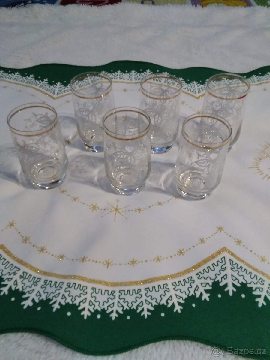 Sada skleniček, zlacený okraj - 5