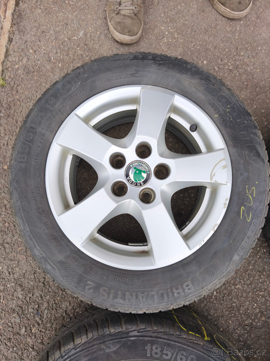 Alu kola ŠKODA 6X14 ET43 Fabie VČETNĚ PNEU - 5