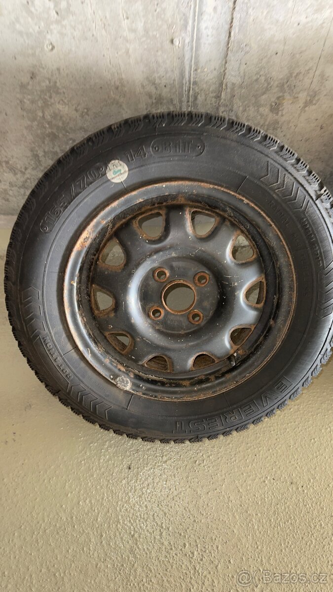 Plechové disky 4x100 R14 pneu vraník - 5