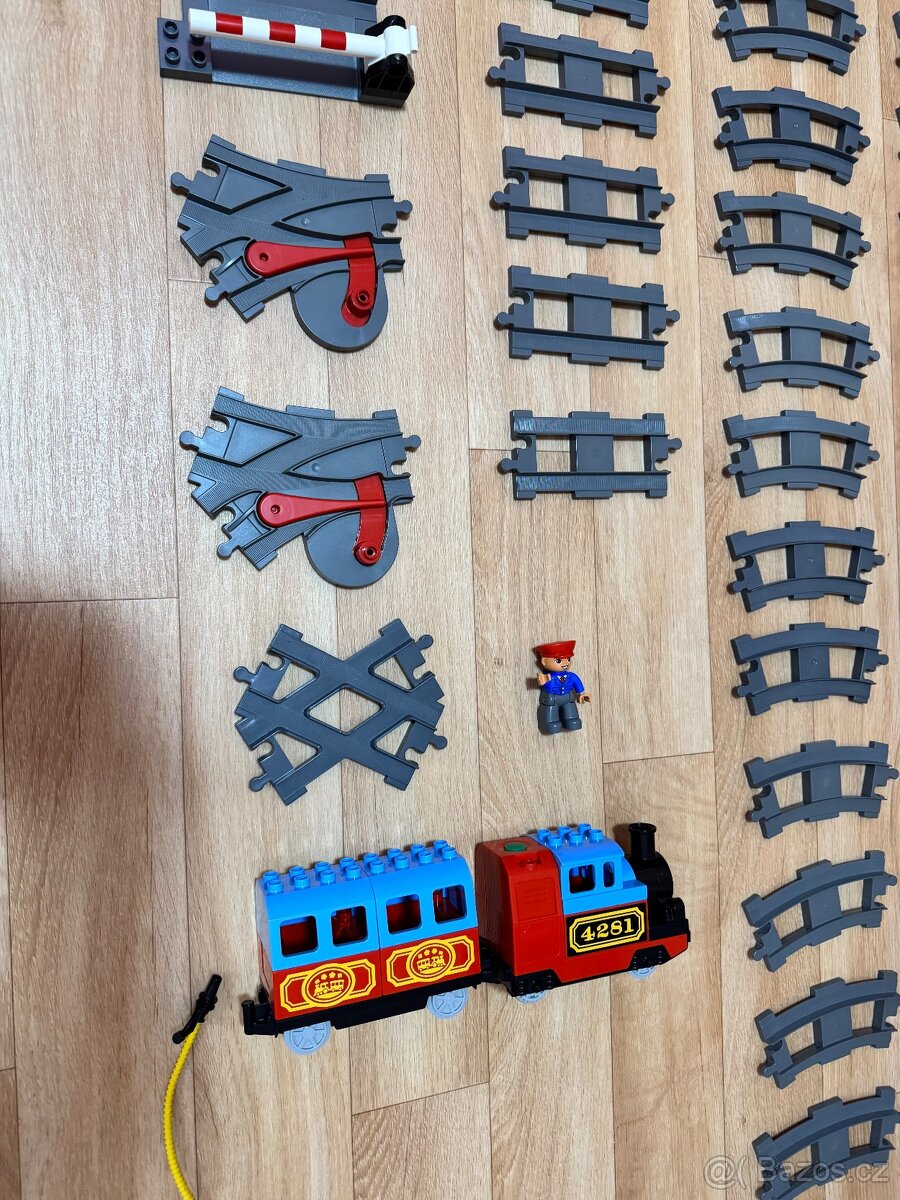 Lego Duplo kompletní železnice, koleje, vagón, lokomotiva,.. - 5