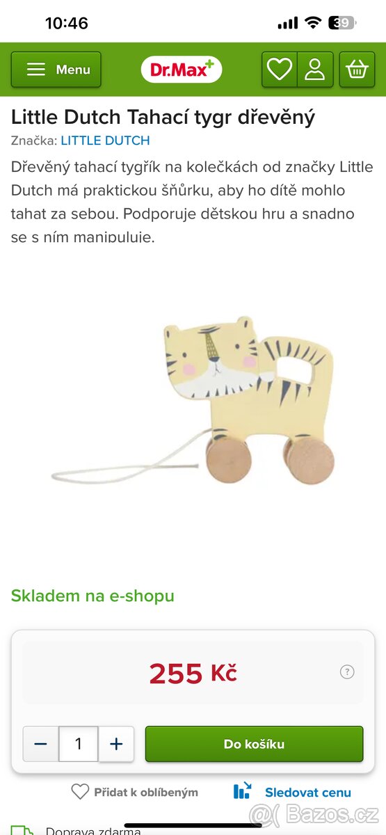 Little Dutch Tahací hračka Tygr - 5