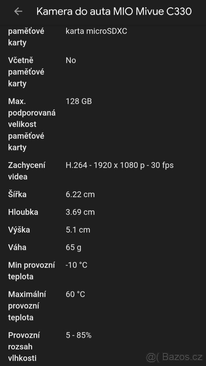 Kamera do auta Mio MiVue C330 - 5