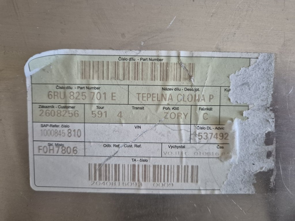 Škoda Rapid (NH) , Seat Toledo tepelná clona - 5