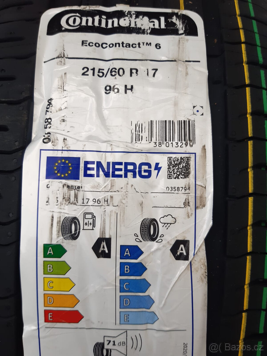 Prodám zánovní pneu Continental 215/60 R17 - 5