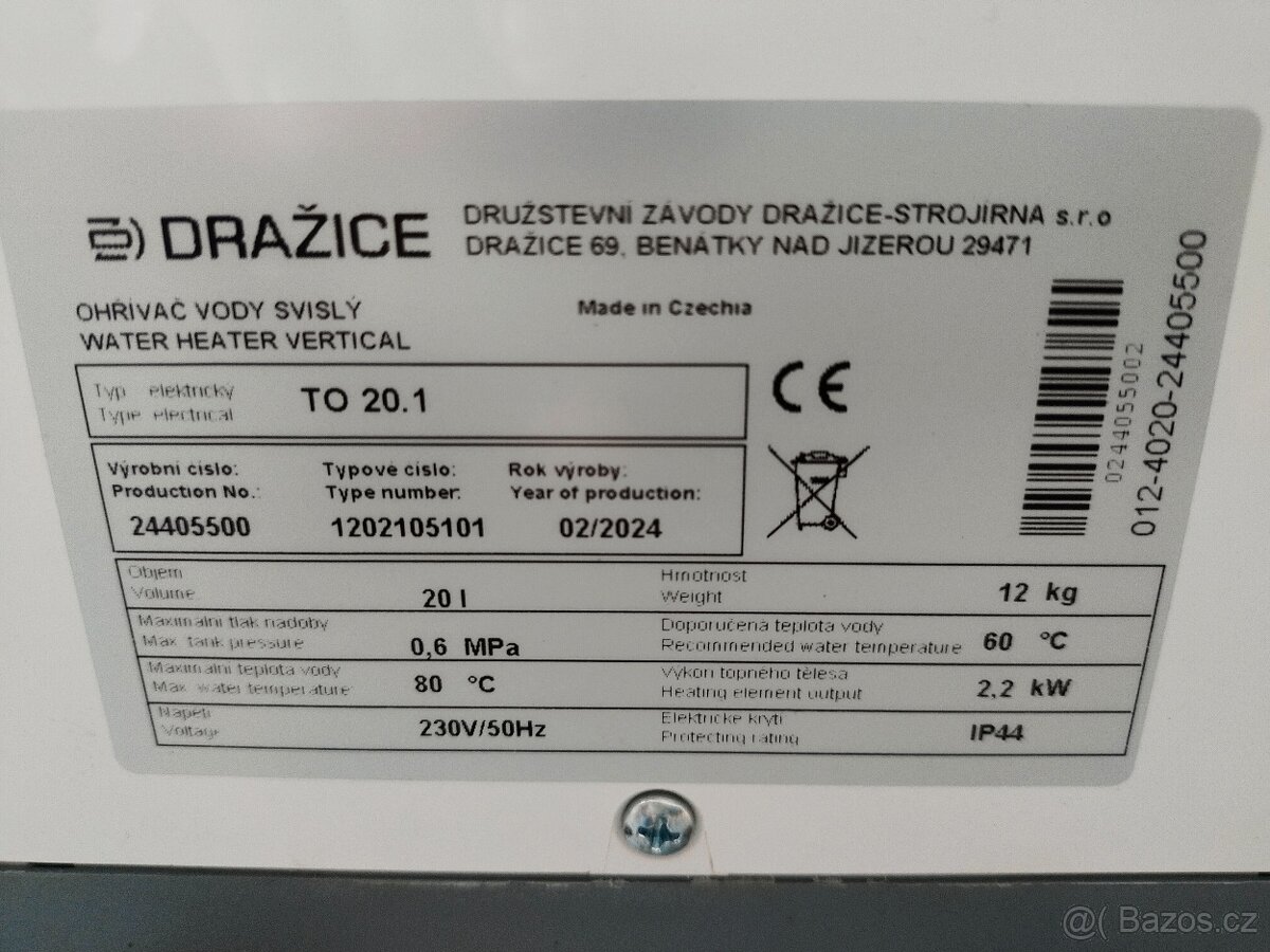 Ohřívač vody 20 litrů - 5