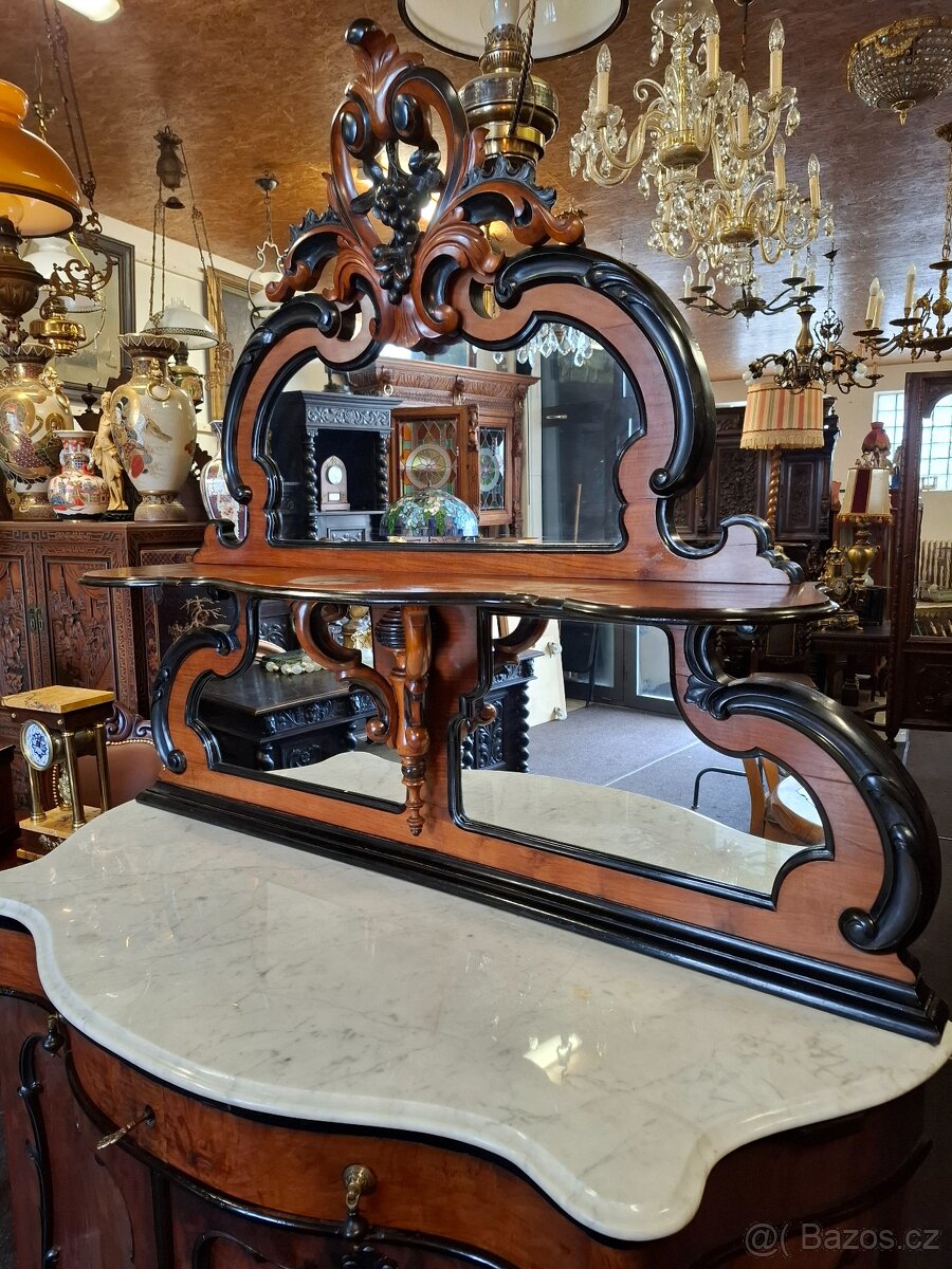 Starožitná komoda s mramorem BIEDERMAIER - 5