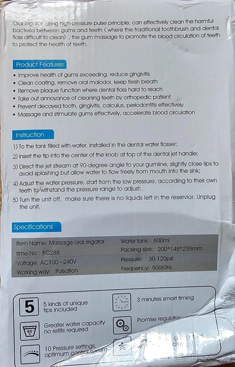 COZZINE ústní masážní irigátor zdravý život začíná od zubů - 5